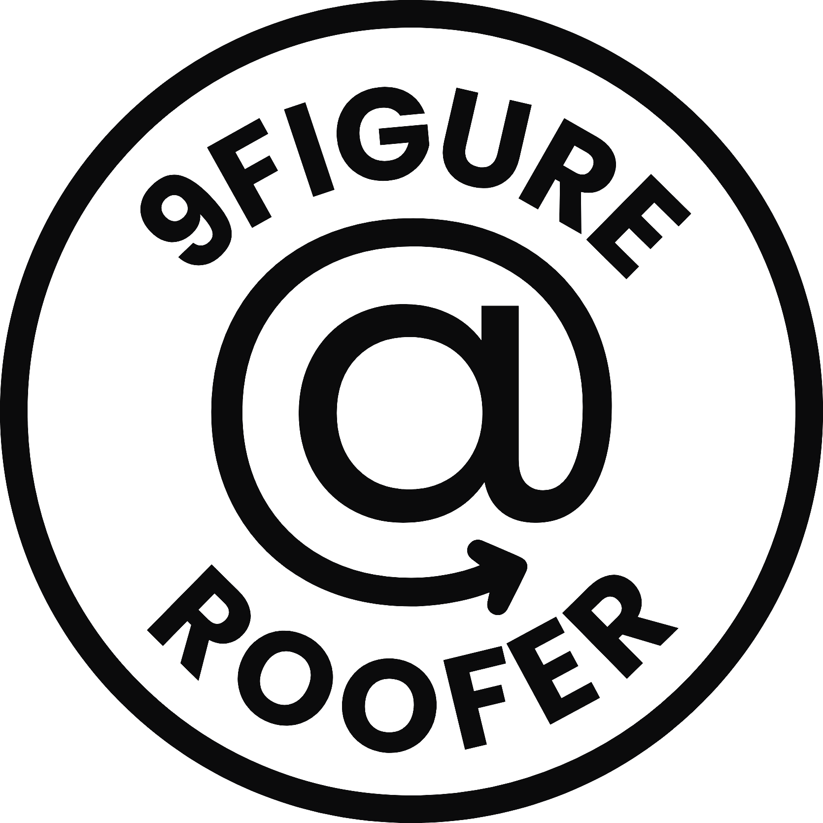 Ink black 9 Figure Roofer logo